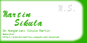 martin sikula business card